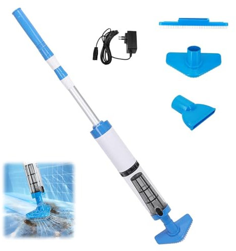 3 en 1 Aspiratore per Piscina con Batteria - Aspirapolvere con Asta Telescopica, Autonomia 90 Minuti, Pulitore Senza Fili con Filtro per Spa