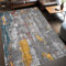 Generisch Teppich Zimmer Deko,Schwarz Grau Rot Abstraktes Design Modern,Gelb, 120 x 210 cm,Teppiche für Wohnzimmer Schlafzimmer Arbeitszimmer Schlafsofa