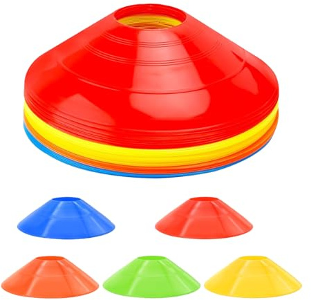ASTRQLE 20PCS Disc Cones Soccer Training Cones Agility Disc Markers Football Practice Equipment for Coaching Outdoor Sports Drills Space Markers
