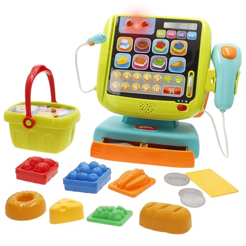 winfun Caja registradora Juguete, 4 Idiomas, Accesorios incluidos, Números y Colores, Tarjeta de crédito, Micrófono, Juegos de rol, Juguetes didácticos, Aprendizaje y diversión, +24 Meses (39370)
