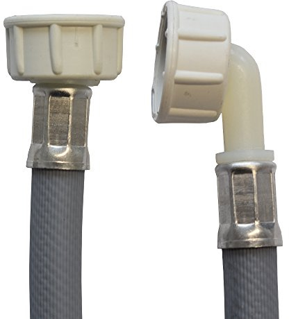 Tuyau d’alimentation en eau coudé 3/4 IG + IG pour machine à laver et lave-vaisselle. 6,00 m gris