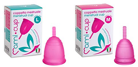 Silicone Medicale 100% Made in Italy, Coppetta Mestruale Morbida, Anallergica, Priva di Lattice e Ftalati (2 Coppette Rosa, Taglie M+L)