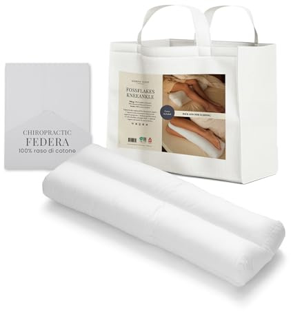 Nordic Sleep by Fossflakes Cuscino per Ginocchio e Caviglia - Cuscino per Dormire di Fianco, Supporto per Gamba, Anca e Schiena (64 x 29 centimetro)