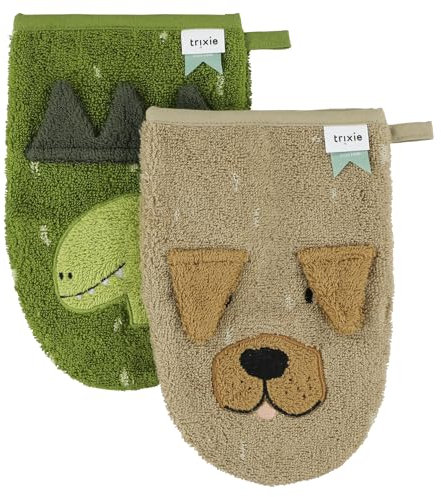 trixie 2er Pack Waschhandschuhe Mr. Dino