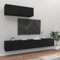 AUVYI TV-Schrank-Set 3-TLG. Schwarz Holzwerkstoff 100x30x30cm Flurschrank Schmal Küchenschränke Fernseher Tisch Buffetschrank TV-Wandschränke Lowboard Hängend Aufbewahrungsschrank