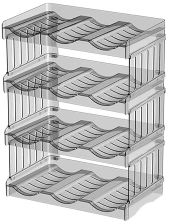 Mustbeau Impilabile Portabottiglie per 12 Vino e Acqua Bottigliera e scaffale in plastica Multifunzionale Organizar per Bottiglie d'Acqua Porta Bottiglie di Vino per Cucina Tavolo Armadio Frigorifero