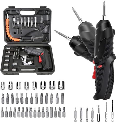 47 in 1 Electric Screwdriver Set, Electric Screwdrivers Cordless, 3.6V Li-ion 3.5N·m Max Torque Rotatable Drill Screwdriver for Home Improvement DIY Project, Fast Recharge
