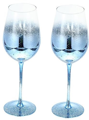 Amosfun 2pcs Sky Crystal Glass Goblets Wine Glasses for Cocktail Reusable Party Cups