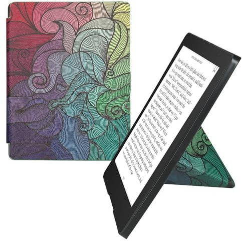 kwmobile Coque pour liseuse électronique Kobo Aura H2O Edition 2 - Coque Rabat liseuse en Simili Cuir - Étui de Protection Fuchsia-Bleu-Vert