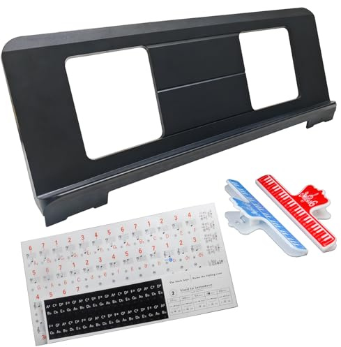 AzulySlec Music Stand for Sheet Music,Compatible with most Yamaha PSR/YPT/KB/DGX Series,Includes 2 music book clips&Piano Key Stickers for 37-88 Key Models