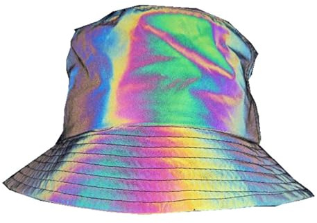 GENEMEN Cappello a Secchiello Riflettente per Uomini Donne Cappelli da Pescatore Unisex Cappello da Sole Casua (Arcobaleno)