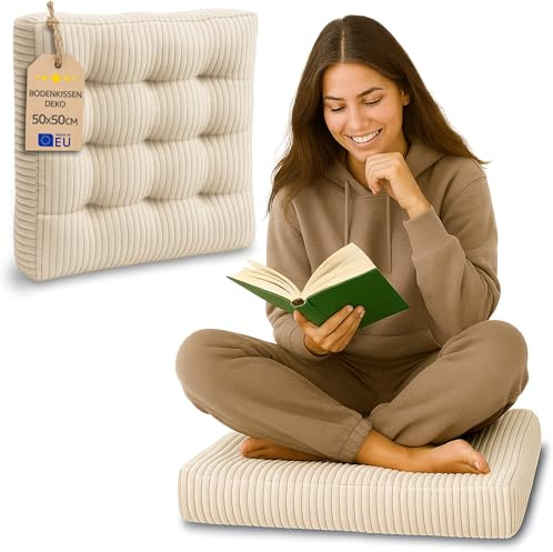 Amazinggirl Cojin meditacion y Yoga zafu - Cojín de Suelo Redondo Soporte ergonómico Ideal para Postura relajación Ejercicios Bienestar Uso Interior y Exterior cjoines meditación