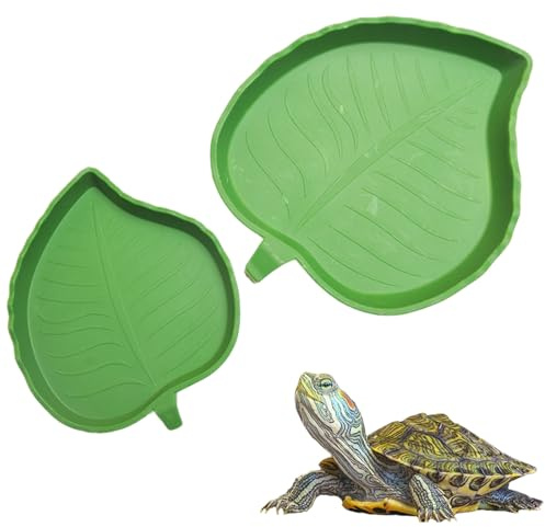 2 Pieces Reptile Food Water Bowl - 2 Sizes Feeding Drinking Dish for Tortoise Corn Snake Crawl Pet Drinking and Eating