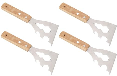 Jeffergarden Färgskrapa, Spackel i Rostfritt Stål med Ergonomiskt Trähandtag, Multifunktionellt Verktyg för Reparation Av Gipsväggar och Tapettejpning, för Målare och Gör-det-själv-entusiaster