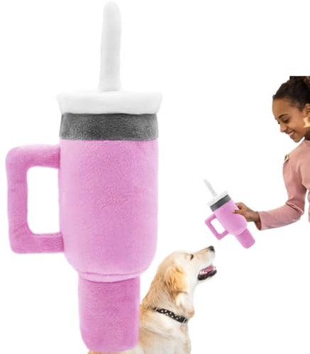 Generisk mugg-hundleksak – pipande mjuk plysch stapelkopp tuggleksak | interaktiv hundleksak för & stressminskning | tandborstleksaker för små, medelstora