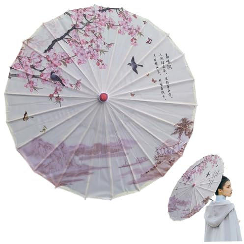 Sombrilla china, paraguas clásico de estilo chino, papel multicolor impermeable y papel aceitado pintado de bambú para cosplay