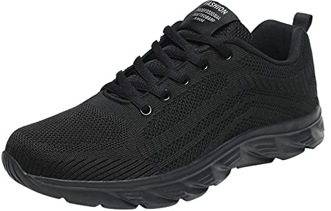Lätta sportskor för gym män – joggingskor herr dämpade breda, sneakers ventilerande löparskor enfärgade sneakers halkfria vandringsskor snörning vandringsskor promenadskor