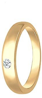 Elli DIAMONDS Anhänger Anhänger Kinder Taufring mit Diamant (0.005 ct.) in 585 Gelbgold