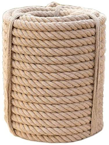 JHNEA Cuerda de yute natural, cuerda de cáñamo de 35 mm de grosor, cuerda de yute de alta resistencia, cuerda de sisal, para escalada/paisajismo/decoraciones/tira de guerra o general, 20 m _ 35 mm