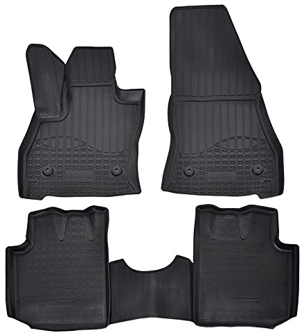 J&J AUTOMOTIVE | NORM 3D Tappeti Tappetini Auto In TPE Gomma Su Misura Per 500L 2017-2022, Kit di 4 Pezzi, Inodore, Nero, Antiscivolo