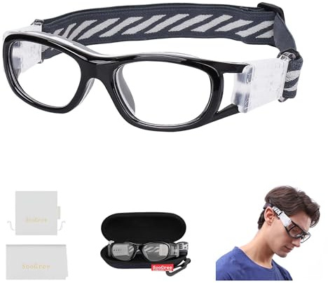 SooGree Safety Glasses Kids Sports Goggles Lacrosse Basketball Racquetball Eyewear Replaceable to Prescription Lenses