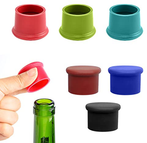 Packung mit 6 Silikon Kronkorken, Weinflasche Caps/Bier Sealer Abdeckung, 6 Farben Reusable,für Wein, Champagner, Bier, Kohlensäurehaltige Getränke,indem Sie Frische versiegeln