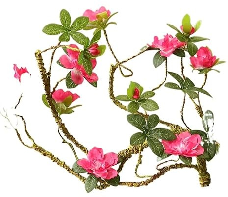 90 cm konstgjorda blommor Rhododendron 10 huvuden siden falska blomstergren for DIY heminredning kinesiska zen blomsterarrangemang (Color : Rose Red)