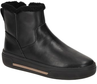 Clarks Premium Botas Hollyhock Lane Chelsea para mujer, color negro con forro Lea, talla 36, Black Wlined Lea, 39 EU