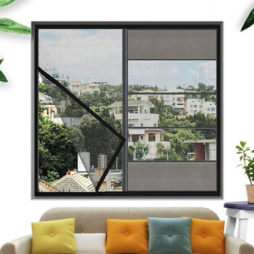 Fly Screen Window - Insect Protection Roller Blind self-Adhesive - Fly Screen Fiberglass net 55x135cm Window Screen mesh