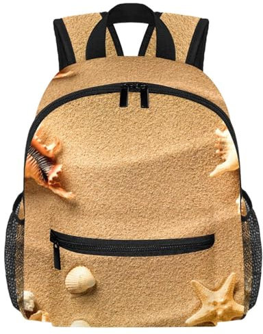 FVQL Rucksack für Vorschule, Kindergarten, Kinder, Kleinkinder, Strand, Sand, Muschel, Seestern, Farbe: 280, 10x4x12in/25.4x10x30cm