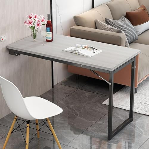 Dtyubfg Mesa de Comedor - Mesa de Comedor Plegable para Espacios pequeños - Escritorio Flotante para computadora portátil con Mesa de Trabajo Plegable para el hogar, la Oficina, el lavadero