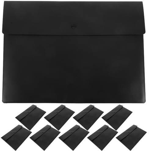 TOYZFRIENDY 10 piezas Unidades Carpeta de Plástico con Cierre de Botón Funda para Documentos Oficina y Escuela Organizador Rápido y Resistente para Papeles
