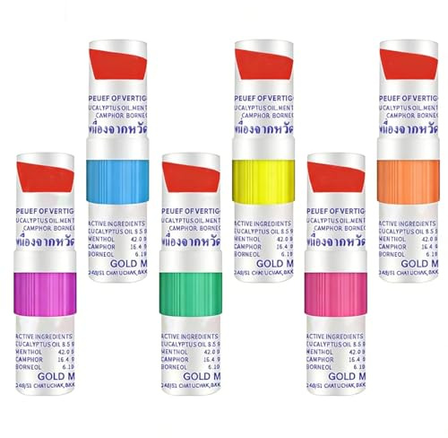 Teegxddy 6 PCS stick nasale mentolo,Perni per inalazione,per congestione nasale e respirazione facile, con sensazione di freschezza, perfetti per lavoro, studio o viaggi,unisex