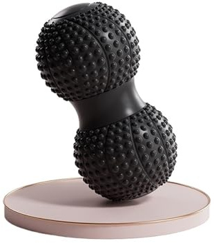 Palla massaggiante a forma di arachidi, doppia palla lacrosse, trigger point, esercizi per tessuti profondi, braccia, gambe, schiena, rullo per massaggio muscolare, yoga, fitness (nero)