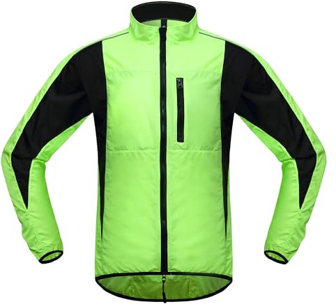 Coheritrix Chaquetas de Ciclismo para Hombre y Mujer, Chaqueta Para Bicicleta, Resistente Al Viento, Transpirable, Reflectante, Cortavientos con Bolsillo para Montar en Bicicleta, Correr,Green-x_l