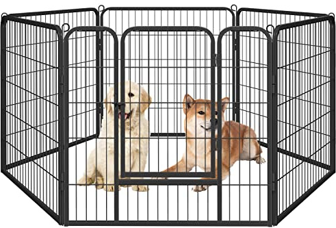 Yaheetech 6 Vallas para Perros Jaula Cachorro Corrales para Perros Mascota Parque Interior Plegable 80X80 cm Cada Valla Negro