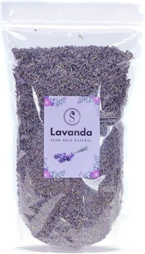Flor de Lavanda Seca 500g a Granel 100% Naturales y Aromáticas para Decorar o elaborar ambientador, Aceite Esencial, jabón y cosméticos (500g)