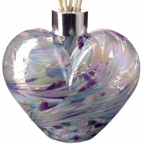 Amelia Art Glass Reed Diffuser Heart - Pink & Blue