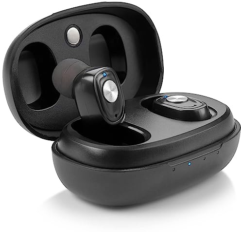 Rechargeable Hearing Amplifier Pair w/Noise Cancelling, Digital Sound Device for Seniors & Adults - ITC Nano Personal Amplifier - One Touch Control & Low Sound Distortion Hearing Assist Device, Black