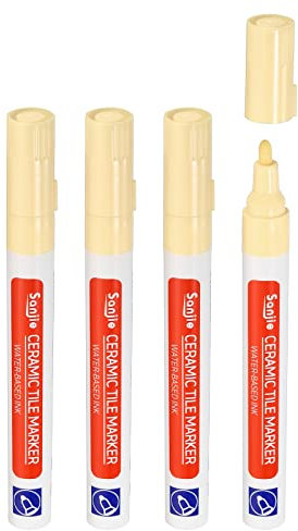 PATIKIL Lechada Bolígrafo, 4uds Azulejo Pintura Marcadores Reparación Pintura Bolígrafos Azulejo Lechada Sellador Bolígrafo con Extra Puntas para Piso Baldosa Espacio, Beige