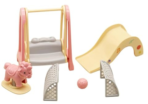 Sharplace 1/12 Puppenhaus Vergnügungspark Puppenhaus Rutsche Puppenhaus Schaukel für Kinder Mädchen Kinder Jungen