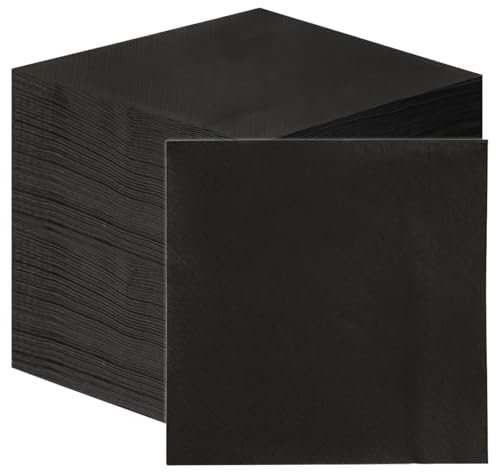 Talking Tables 100 x Großpackung weiche Schwarze Papierservietten, Einweg-Partyservietten für Geburtstag, Weihnachten, Catering, Alltagsgeschirr, recycelbar, hergestellt in der EU, 2-lagig, 33 cm