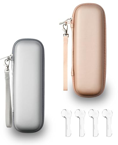 YoHyien 2 Pcs Electric Toothbrush Travel Case for Oral B iO/Oral B Pro/Philips Sonicare, Portable Electric Toothbrush Holder Travel, Hard Storage Case for Business Trip, Camping (Silver + Rose Gold)