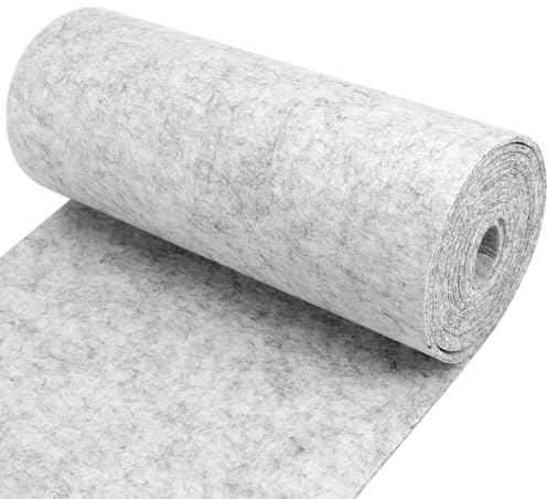 QWORK® Rouleau de feutre 30 cm x 300 cm x 3 mm, tapis en feutre gris clair, résistant à l'abrasion pour le bricolage et la sous-couche de meubles