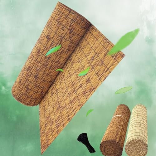 30-180cm Valla De Caña Enrollada Natural para Balcón Pantalla de Vallas Decorativas Resistente Al Agua Exteriores Estera Caña Protección Visual para Piscina(Marrón)