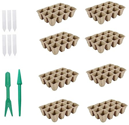 UKCOCO 16pezzi Ciotole Nutrizionali Per Vivaio Biodegradabili Attrezzi Da Inclusi Contenitori Per Semi Piantine Talee e Erbe Aromatiche