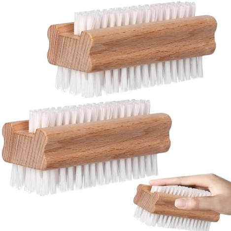 2 Pcs Brosse Ongle,Brosse A Ongles Mainbrosse A Ongle,Brosse À Ongles,Brosse À Ongles Pour Les Mains,2 Faces,Pour Les Ongles Pieds Mains Poils Synthétiques Récurer Beau Design Bois Naturel