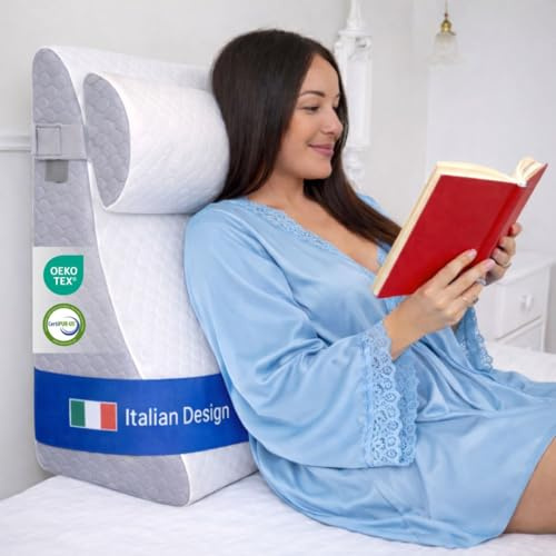 Ritalia® Wedge Pillow 60x60x30 cm | Back Pillow Bed and Vein Pillow | Ergonomic Seat Pillow Bed with Back Support, Ideal as Wedge Pillow for Sleeping and Raising the Mattress