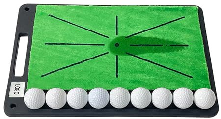 Alfombrilla de golf para práctica de césped sintético, simulación de calle de sensación real, respaldo de goma antideslizante, capa de absorción gruesa, con equipo de entrenamiento para interiores y