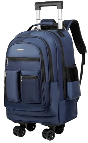 FANDARE 35L Trolley per 15.6 pollici PC portatili 2-in-1 Uomo Zaino con rotelle con manico telescopico Zainetto trasformabile 24 Ore Borsa per Insegnante Borse Lavoro Messenger Zaini ufficio Blu